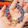 Anklets Sugar Heart Imitation Agate Strawberry Crystal Bracelet Honey Peach Pendant Handicraft Blue Summer Fresh Girl