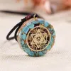 Orgonite Energy Pendant Mehta Special Energy Generator Angel Necklace Turquoises Crystal Emf Protection for Chakra Healing193T