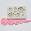 Fiore di rosa stampo in Silicone stampo per fondente strumenti per decorare torte strumento per cioccolato raschietto per cottura in cucina 1pc228J