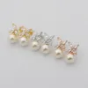 T Letter Designer Stud Earrings Womens Pearl Earrings Four Leaf Clover Diamond Earrings Jewelry