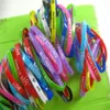 500 pieces lot Mixed Color Silicone energy Sport Elasticity bracelets Friend Love Succes Happy Live Strong Children Gift Party J191A