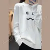 With Letter Logo Fashion Women's Round Neck Pullover Knitted Sweater