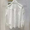 Women's Blouses Casual Office Lady Loose White Blouse Female 2023 Autumn Long Sleeve Stand Collar Shirt French Style Embroidery Tops Blusa