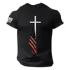 Homens camisetas Homens Algodão Mens Verão Dia da Independência Moda Casual Camisa Impressa Manga Curta Baseball Mom Gear