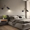 Vägglampa sovrum sovrum läser ljus lyx minimalistisk studie med switch vikbar roterbar vipparm