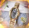 Femmes de luxe réservoir petite montre de créateur simple forme ovale cadran romain bracelet en acier inoxydable horloge rose or argent couleur mignon dame Quartz montre-bracelet cadeaux