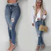 Jeans da donna Meqeiss 2023 Abbigliamento Donna Donna Pantaloni slim lavati Strappati Foro sfumato Lungo Denim Sexy Regular