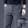 Męskie spodnie jesienne mrożone menu Casual Men Business Stretch Fashion Marka odzieży Prosty Slim Fit Spodni Mężczyzna duży rozmiar 28-38