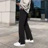 Men's Pants Straight Split Casual Trousers Spring Autumn Loose Solid Color Hight Waist Female Long Daily Suit