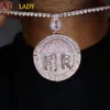 Chaînes Iced Out Dollar Symbole Parapluie Forever Rich CZ Lettre Collier Bling Cubique Zircone Deux Tons Couleur Pendentif Hommes HipHop Jewe186G