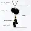 Pendant Necklaces SINLEERY Mink Hair Plush Pom Tassels Long Women Fashion Jewelry