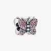 100% 925 Srebrny Srebrny Pave Butterfly Charms Fit Fit Oryginalny europejski urok bransoletki moda Kobiety