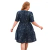 Plus Size Dresses Women Clothing Luxury Sequins Ladies A Line For 2023 Party 4Xl 5Xl Summer Sale Vestido De Mujere