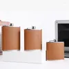 Hip Flasks 6/7/8 Oz Pu Leather Wrap Whisky Flagon Stainless Steel Flask Alcohol Whiskey Wine Pot Bottle Vodka Liquor Pocket