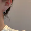 Pendientes colgantes de moda de verano, colgante de borla de cristal negro para mujer, joyería de circón elegante clásica, regalos de fiesta