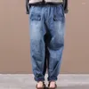 Kvinnors jeans stor storlek rak ben denim byxor lossa tunna vårens höst Harlan kvinnor mode vintage casual byxor