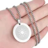 Pendentif Colliers Gold Sunburst Collier pour femmes Cercle Rond Charme Simple Style Bijoux en acier inoxydable Sun Collier Collier312J