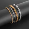 Bracelets à maillons en acier inoxydable, 3mm 5mm, corde plaquée réglable, torsadée en vrac avec chaîne étendue, vente en gros