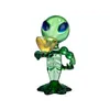 CSYC DA011 Alien Smoking Pipes About 6.1 Inches Height Green Tobacco Bowl Hand Crafted Dab Rig Glass Pipe