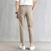 Trajes de Hombre Primavera Otoño Pantalones Casuales de Negocios Pantalones Delgados Color Sólido Cómodo Traje Largo de Oficina