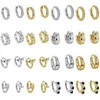 Hoop örhängen små bågar riktiga 925 silver för kvinnor 18k guldpläterad hip-hop punk geometrisk brosk piercing smycken