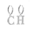 Boucles d'oreilles pendantes CILMI HARVILL CHHC 2023, bague de couleur unie pour femmes, avec lettre Logo, doit être perforée, belle boîte cadeau
