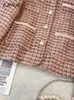 Kvinnors jackor cjfhje m4xl vår söt casual rosa tweed coat mångsidiga kvinnor koreanska mode vintage elegant lady Classic Clothing 230928