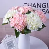 Fleurs décoratives événements de mariage faveur de fête 50 cm tissu de soie en plastique fleur d'hortensia artificielle 11 têtes blanc rose 5 pièces pour cadeau amoureux