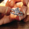 Pierścienie klastrowe Wong Rain 925 Srebrny markizowy krój Utwórz Missanite Clear Cleate Wedding zaręczyny romantyczny pierścionek dla kobiet FI258V