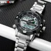 Weide Digital Display Mens Sport часы роскошные бизнес -деловые ремешки из нержавеющей стали Quartz Birstwatch Clock Relogio Masculino206a