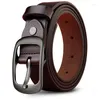 Belts Belt Male Youth All-Match Trouser Student Genuine Leather Simple Young Men Pin Buckle Black