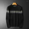 Maglioni da uomo 2023 Autunno Inverno Jacquard Business Casual Moda Slim Fit Pullover Maglione inferiore Marchio di abbigliamento Uomo Maglieria