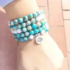 SN1101 Howliet Jasper Mala Armband 108 Kralen Mala Wrap Armband of Ketting Reiki Rozenkrans Gebed Lotus Armband 343y