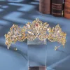 Fermagli per capelli Elegante corona da sposa Accessori per tiara Strass Copricapo da sposa per damigella d'onore Prom Fascino squisito di cristallo