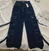 Jeans pour hommes américains taille haute harajuku rétro multi dentelle poche femmes lâche rue large jambe pantalon hip hop pantalons de survêtement hommes