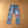 Jeans Men's Designer 2023 Print men jeans Cross-skin washed jean chromeheart with high waist mens lovers Loose