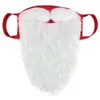 Berets Christmas Hat Decoration 3d Santa Claus Beard Masks Unisex Funny Reusable Face Cover Shield For Xmas Cosplay Party