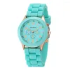 Wristwatches Women Watches Fashion Luxury Women's Watch Soft Silicone Strap Quartz Wrist White Clock For Female Relogio Feminino