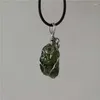 Pendant Necklaces A Natural Moldavite Green Aerolites Crystal Falling Stone Energy Apotropaic 4g-6g/ Pcs Free Rope Necklace