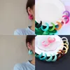 Brincos de argola verão vintage c em forma de acrílico colorido geometria redondo grande para mulheres moda festa piercing jóias