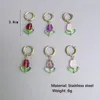 Hoepel Oorbellen Roestvrij Staal Leuke Glazen Tulp Drop Voor Vrouwen Meisjes Franse Landelijke Vakantie Stijl Dangle Oor Sieraden Accessoires Gif