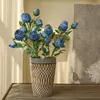 Decorative Flowers Rose Retro Simulation Flower Decoration Home Wedding Imitation Dried Room Simple 5 Roots