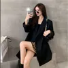 Ternos femininos cor cáqui blazer moda coreana solto casual bolso escritório terno casaco streetwear duplo breasted jaqueta