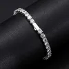 Nouveauté femmes bijoux Vvs Moissanite diamant grappe Tennis Bracelet glacé laboratoire cultivé diamant Tennis Bracelet257D