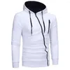 Suéteres masculinos homens hoodie elegante zíper oblíquo casaco de inverno grosso cardigan jaqueta de outono para ao ar livre