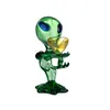 CSYC DA011 Alien Smoking Pipes About 6.1 Inches Height Green Tobacco Bowl Hand Crafted Dab Rig Glass Pipe