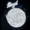 Kaykay gerçek karat 18k altın rapçi yıldız tarzı drake kolye yıldız özel buzlu vvs moissanite 3D tasarım