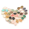 Pendant Necklaces Wholesale Natural Egg-shaped Semi-precious Stones Connector Bead For Making DIY Jewelry Necklace Exquisite Gifts