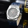 Relojes de pulsera para 2023 nuevos relojes para hombre tres puntadas reloj de cuarzo marca de lujo superior cinturón de caucho y cuero accesorios para hombres forma redonda moda AUDE orologi