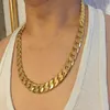 Klassisk mäns 18k Real Yellow Solid Gold Chain Halsband 23 6inch 10mm Sqckftu Queen662783